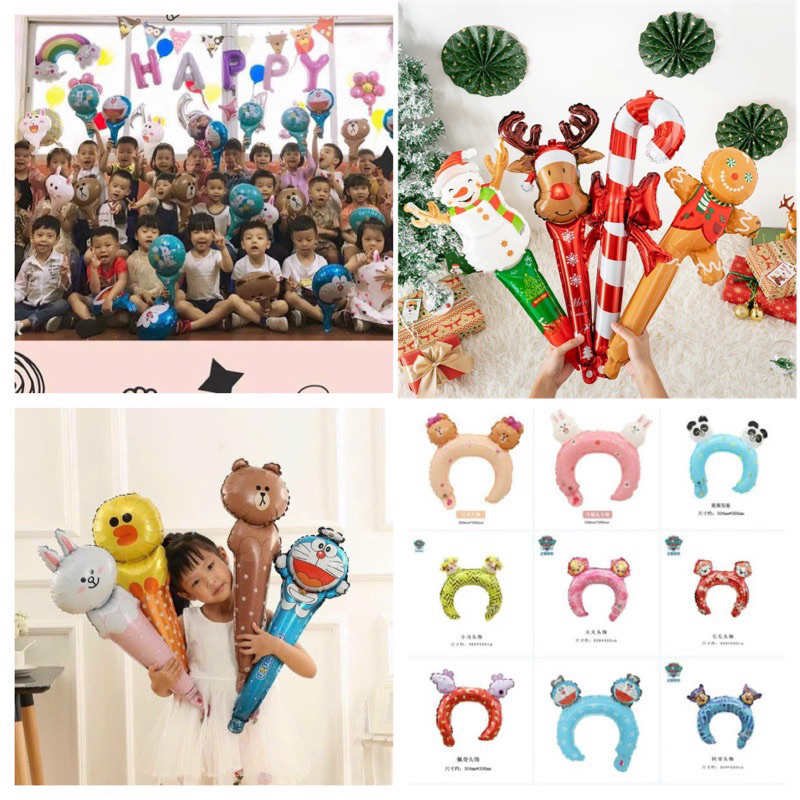 ( Giá Sỉ 1.7K ) Que Bóng Cầm Tay , Trang Trí Lớp Học , Noel , Giáng Sinh Size Bóng Như Ảnh Trên Hình