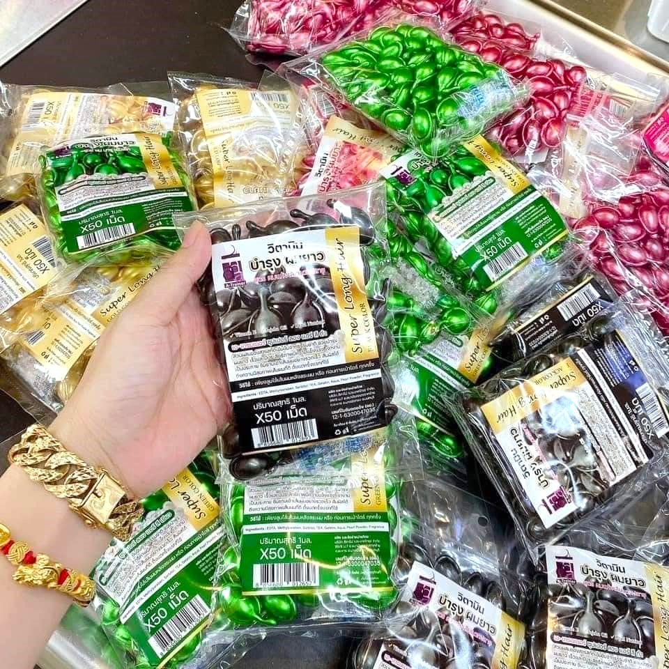 Túi 50 Viên Serum Dưỡng Tóc Super Long Hair Thái Lan