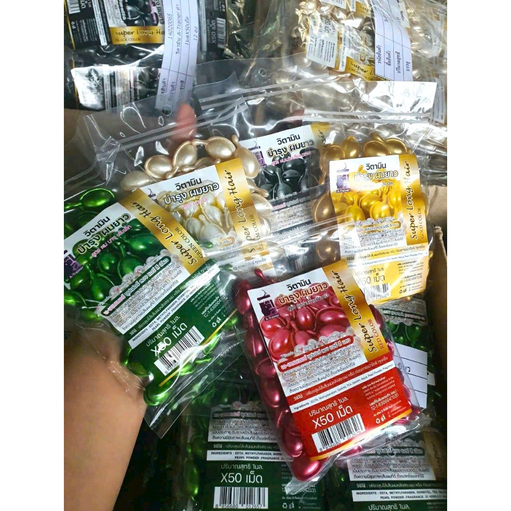 Túi 50 Viên Serum Dưỡng Tóc Super Long Hair Thái Lan