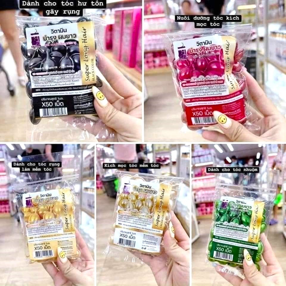 Túi 50 Viên Serum Dưỡng Tóc Super Long Hair Thái Lan