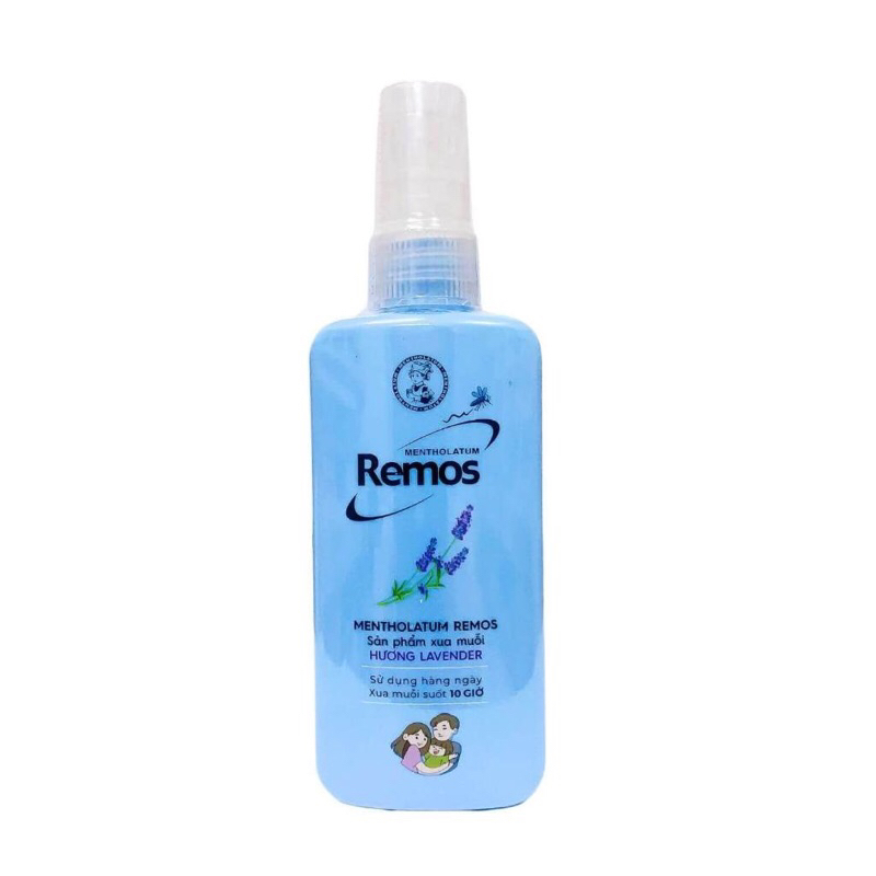 Xịt chống muỗi Remos IR  Hương Lavender và Hương Xả Chanh giúp xua muỗi và phòng các bệnh do muỗi gây ra.