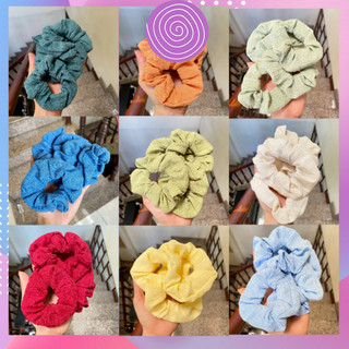 Cột tóc scrunchies vải nhúng xinh xắn dễ phối đồ