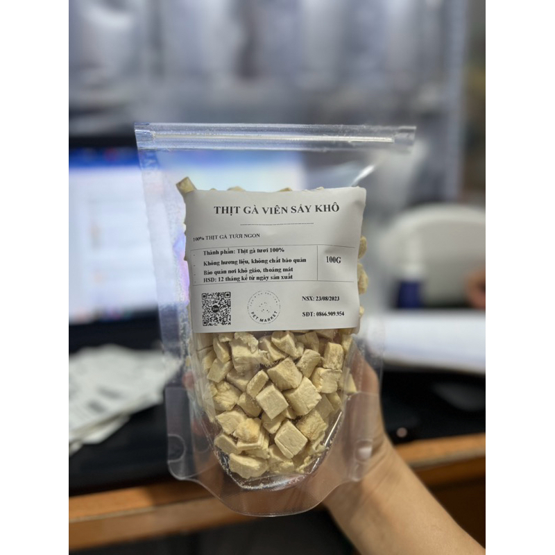 Thịt Gà Viên Sấy Khô Cho Chó Mèo  - Gà Viên Sấy Khô Ăn Vặt Dành Cho Chó Mèo