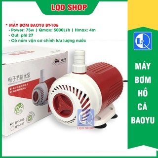 Máy bơm baoyu by 106 | 75w , hmax 4m, qmax 5000l/h, trục sứ | bơm chìm hồ cá, non bộ