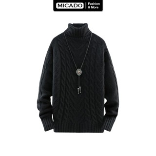 Áo len nam cổ lọ dài tay đan vặn thừng phong cách hàn quốc AL06 Micado