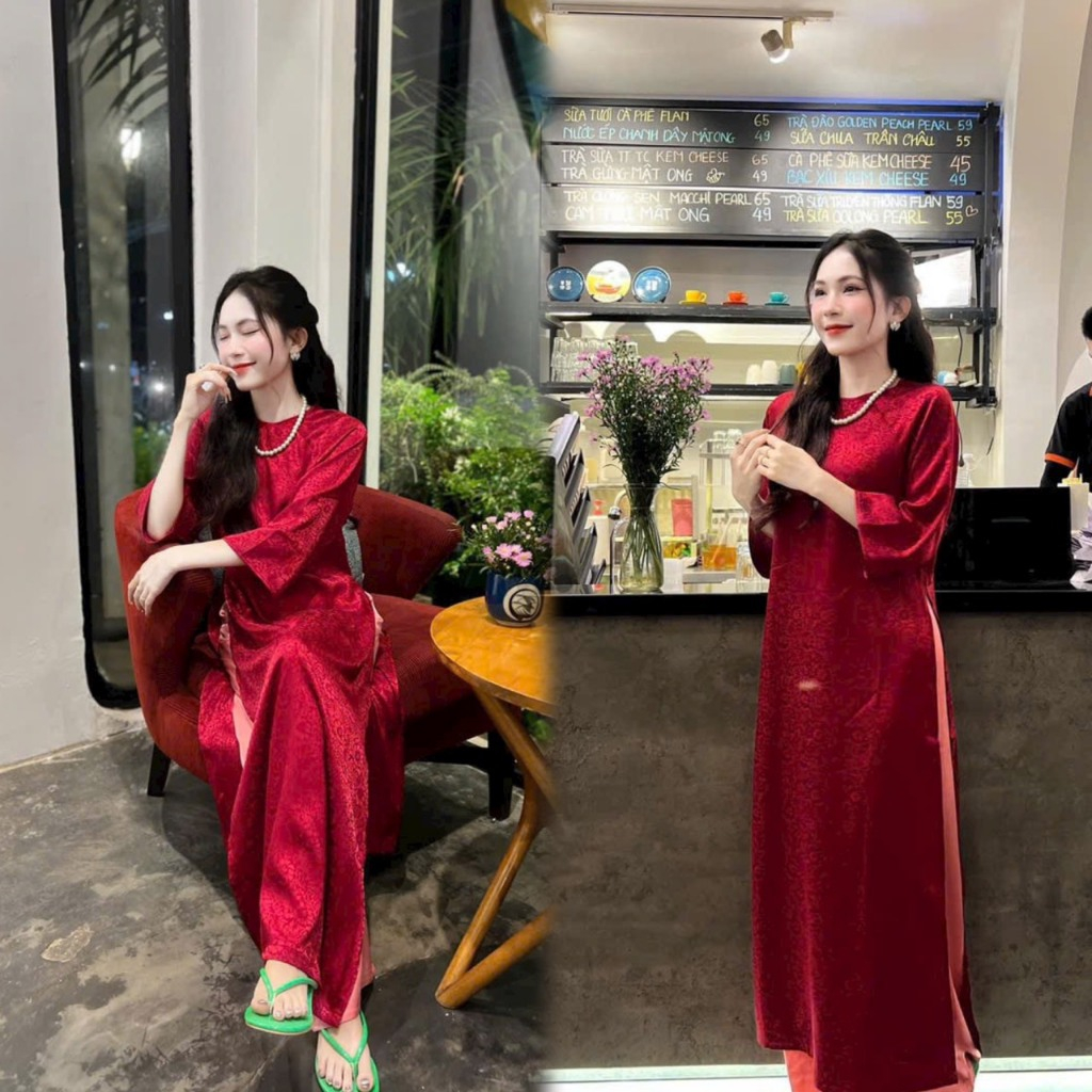 Sét Áo Dài nữ cách tân, fom rộng, thích hợp khi chơi TẾT