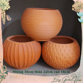 Chậu trồng cây, chậu đất nung lòng đèn Bông Garden House trồng cây cảnh các loại