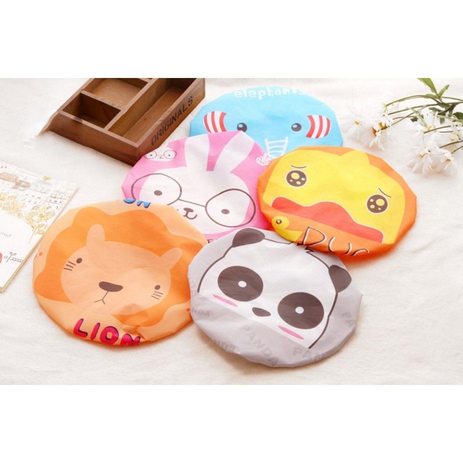 Mũ Tắm Trùm Tóc Chống Nước Nón Tắm Ủ Tóc Hình Thú Dễ Thương Giao Ngẫu Nhiên