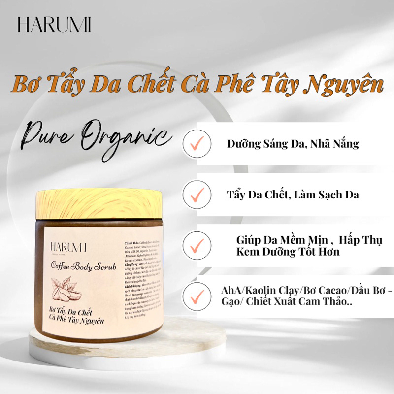TẨY DA CHẾT CAFE - BƠ  LÀM SẠCH & MỀM MỊN DA