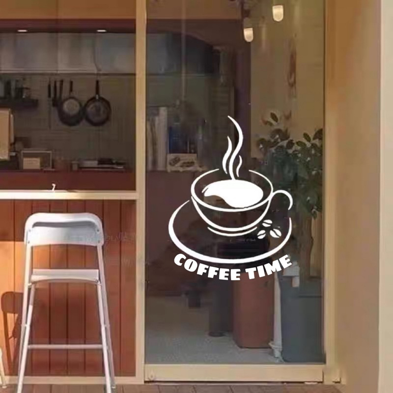 Decal dán tường mica dán nổi ly cafe nâu đậm vị trang trí quán cafe, trà sữa, đồ uống, quầy pha chế văn phòng, nhà ăn