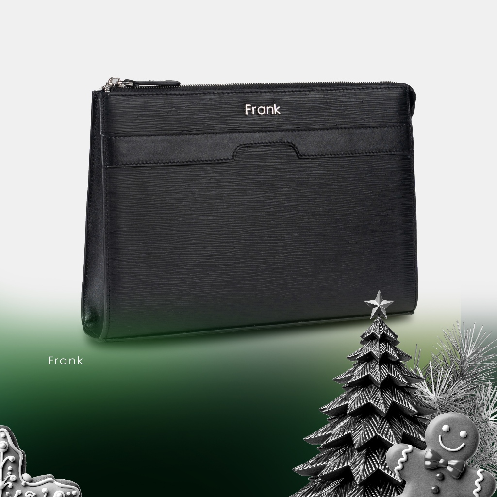 Túi Clutch Cầm Tay Nam Da Bò Epi Cao Cấp FRANK Mark Pouch Clutch Nhiều Ngăn Sang Trọng Tiện Dụng
