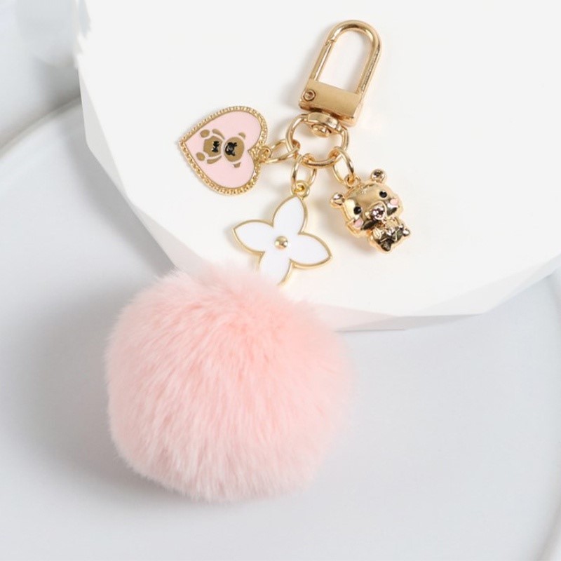 Móc Khóa Hình Cục Bông Kiểu Dáng Dễ Thương Siêu Mềm Mịn