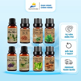 Tinh dầu sả chanh/bạc hà/xá xị/ tràm gió/quế/ vỏ bưởi 10ml.... giúp thơm phòng, thư giãn