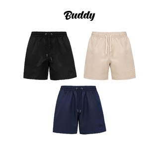 Quần short nam nữ vải dù trơn lưng thun bản to thêu logo đơn giản - SUMMER SHORTS