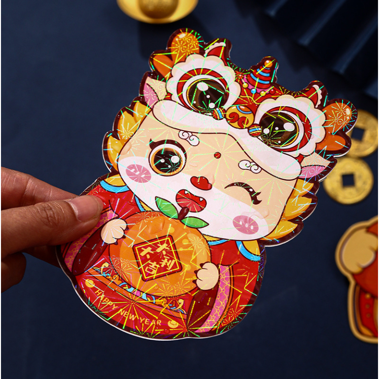 Combo 6 Bao lì xì Lắp Lánh hình rồng mai mắn 2024 đáng yêu  -  Combo 6 Bao Lì Xì Tết Hình Rồng