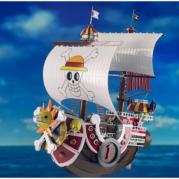 Mô Hình Lắp Ghép 3D Kim Loại tàu Thousand Sunny băng hải tặc mũ rơm Luffy phim One Piece Tặng kèm kìm