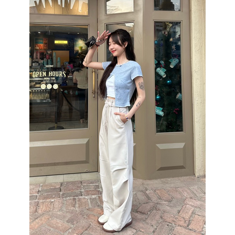 Áo croptop Liu Top 18made ✿ 𝐁𝐲 𝐄𝐢𝐠𝐡𝐭𝐞𝐞𝐧 𝐀𝐠𝐚𝐢𝐧
