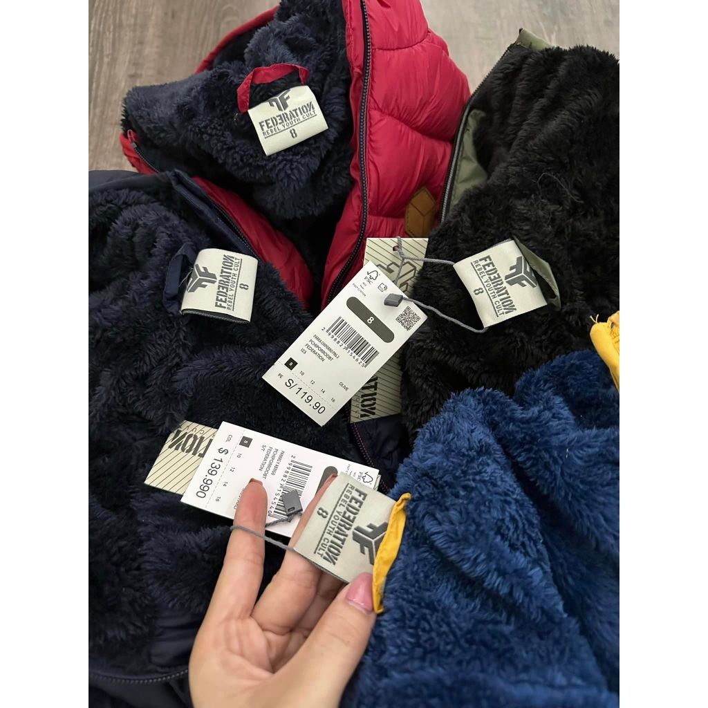 Áo phao lót lông size đại federation dư