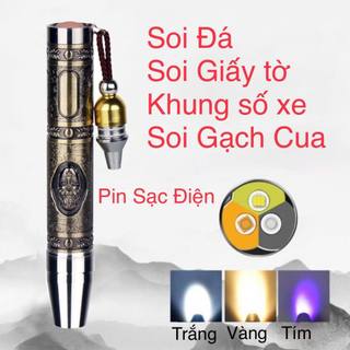 Đèn pin soi đá quy 3 màu trắng- vàng-tím,soi cà vẹt,Soi cua,Soi giấy tờ,Soi tien,soi khung số xe oto, soi trứng