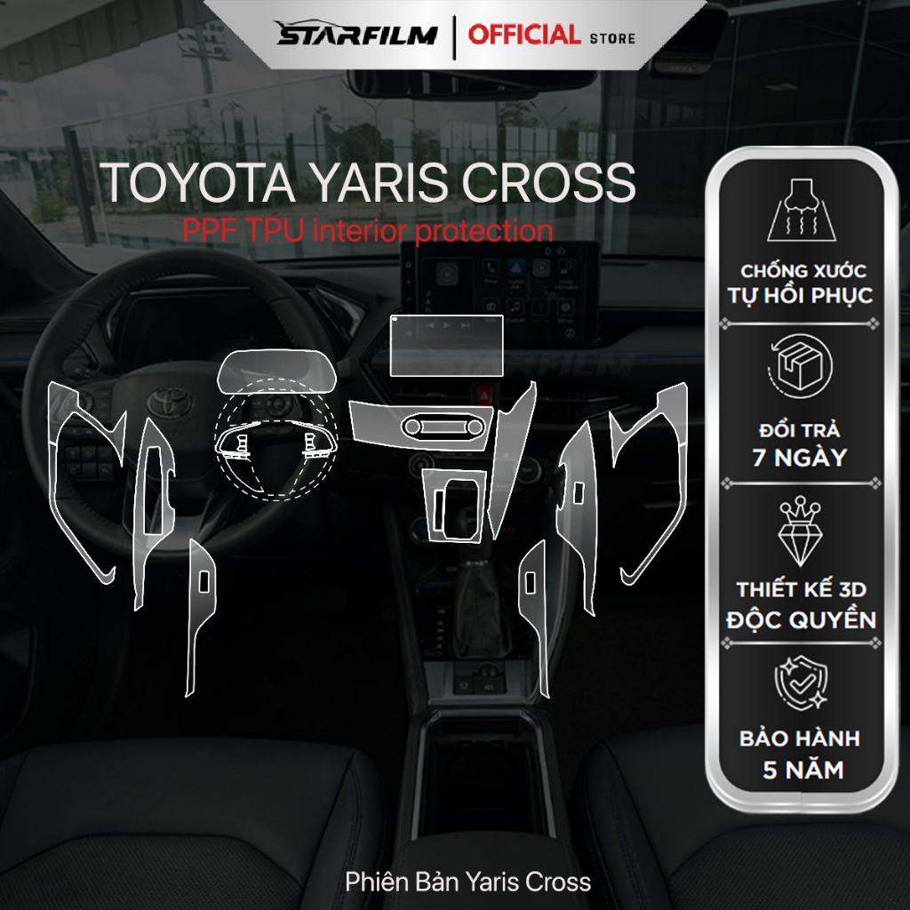 Toyota Yaris Cross PPF TPU chống xước tự hồi phục STARFILM