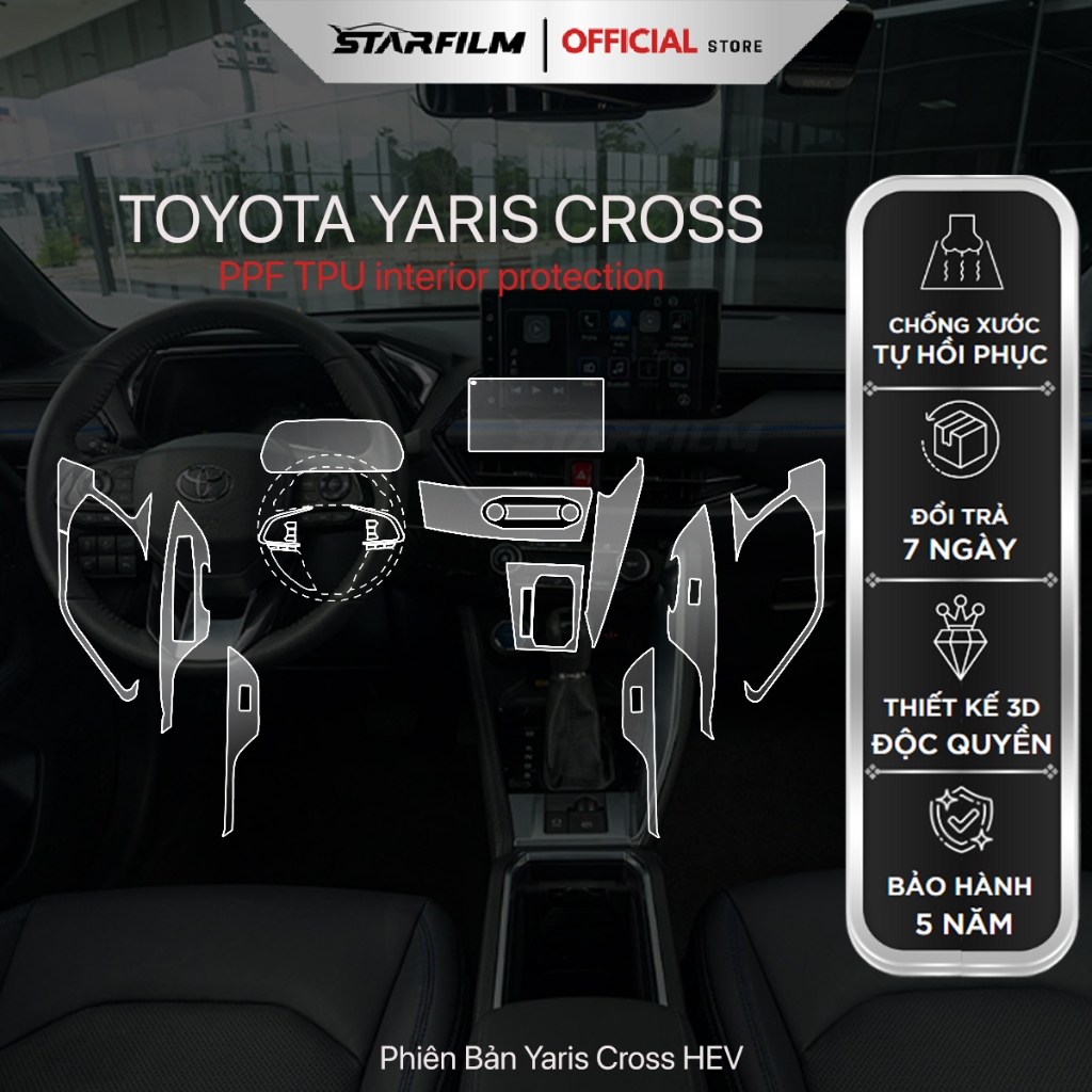 Toyota Yaris Cross PPF TPU chống xước tự hồi phục STARFILM