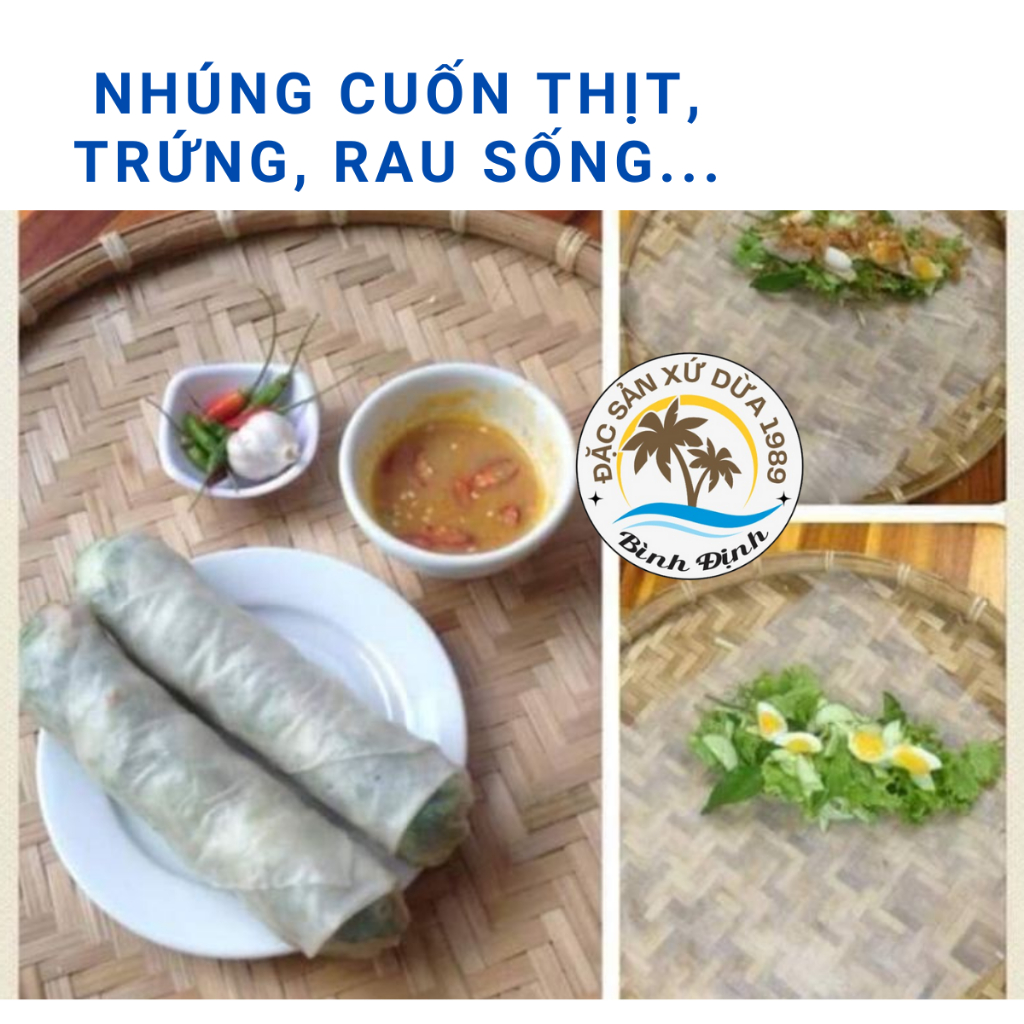 1kg BÁNH TRÁNG NHÚNG DẺO ĐẶC SẢN BÌNH ĐỊNH- LOẠI  VUÔNG 2 RÀNG