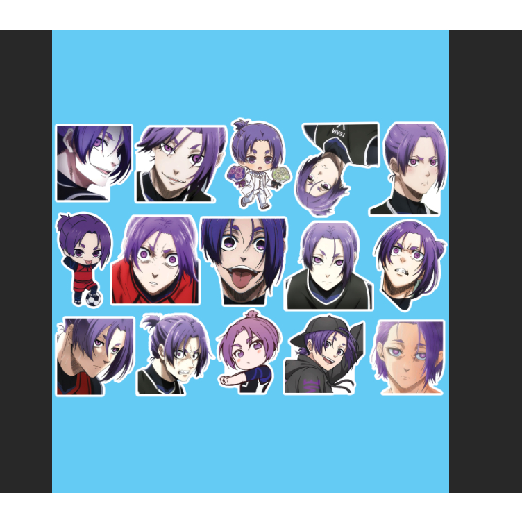 - Set 10/15  Sticker Reo Mikage / Reo anime/manga Blue Lock dán trang trí laptop, điện thoại siêu đẹp