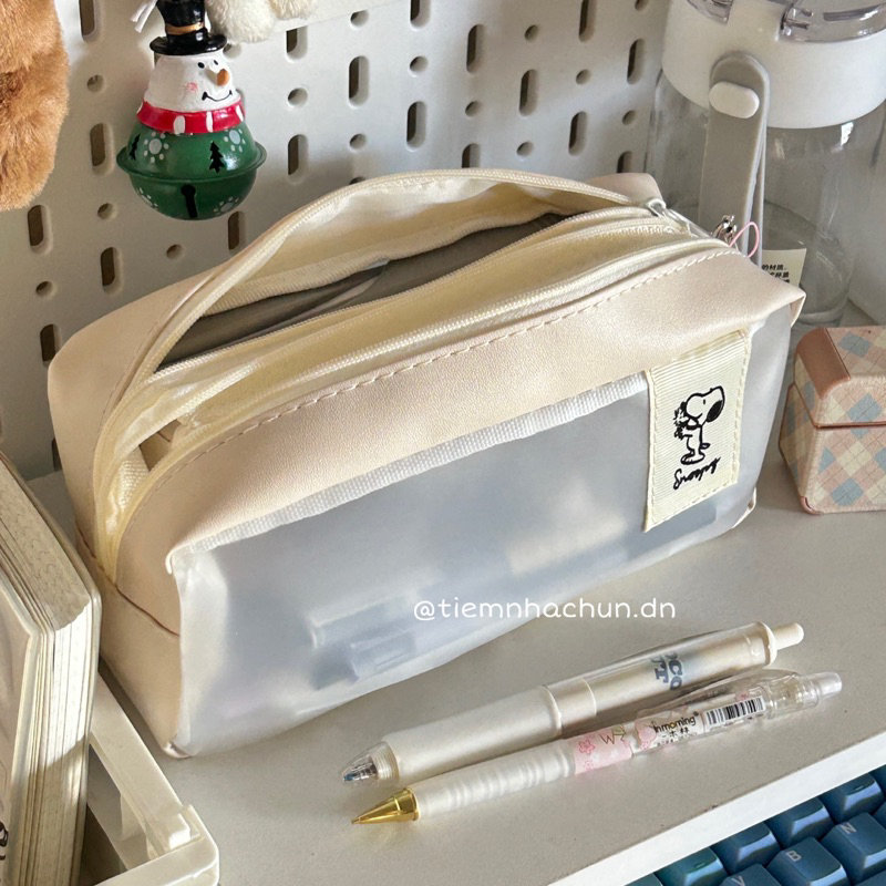 TÚI ĐỰNG BÚT SIÊU TO HAI NGĂN TEM SNOOPY MỚI  - tiệm nhà chun