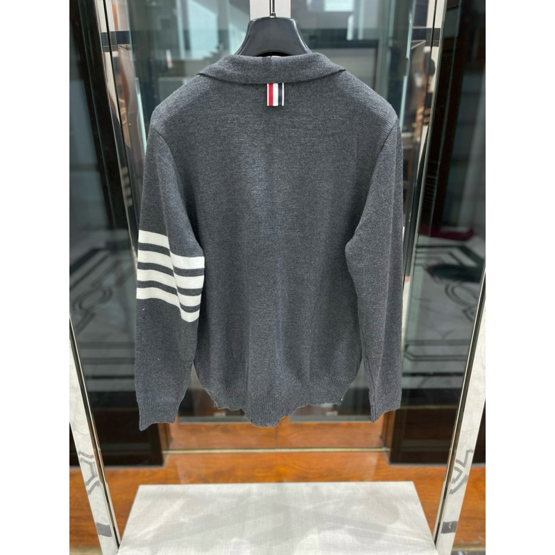 Áo khoác len - Thom Browne - TB Jacket zip 4bar xám new2023