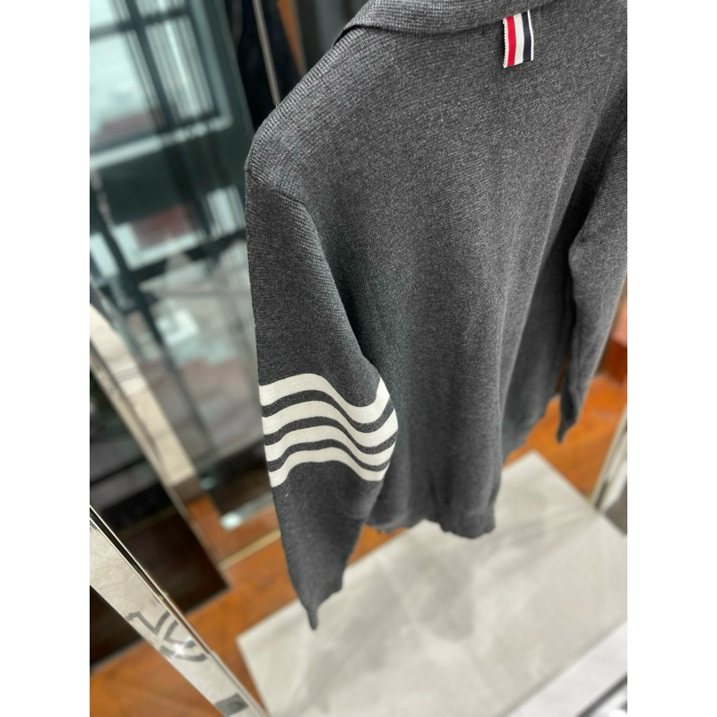 Áo khoác len - Thom Browne - TB Jacket zip 4bar xám new2023