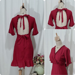váy đầm body ren đỏ sang trọng