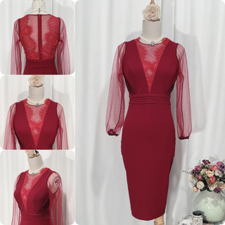 váy đầm body ren đỏ sang trọng