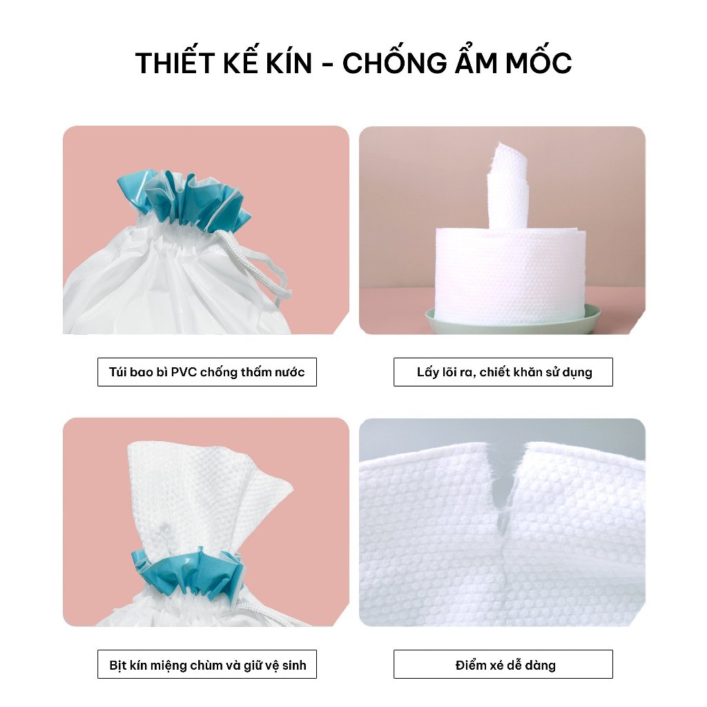 Khăn mặt khô GUMI dùng 1 lần lau khô, lau ướt - Khăn lau mặt dùng một lần