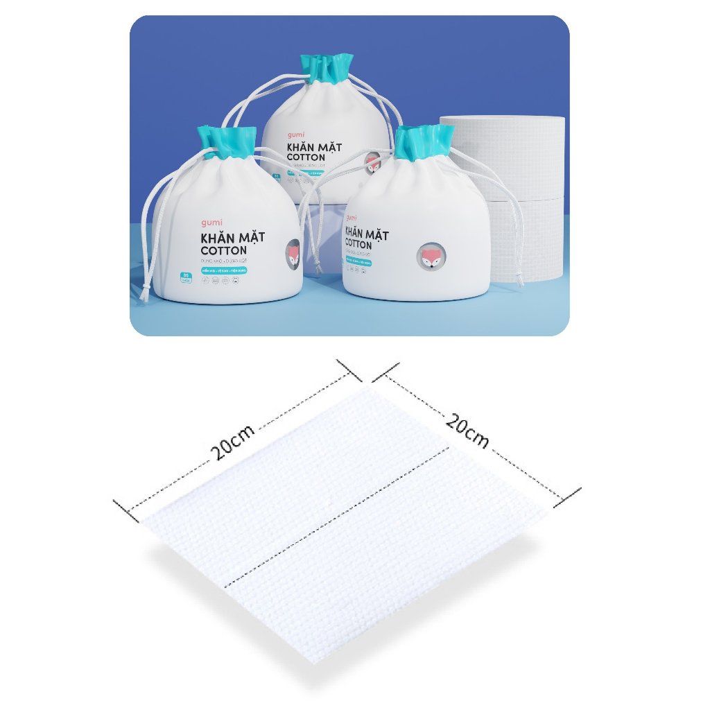 Khăn mặt khô GUMI dùng 1 lần lau khô, lau ướt - Khăn lau mặt dùng một lần