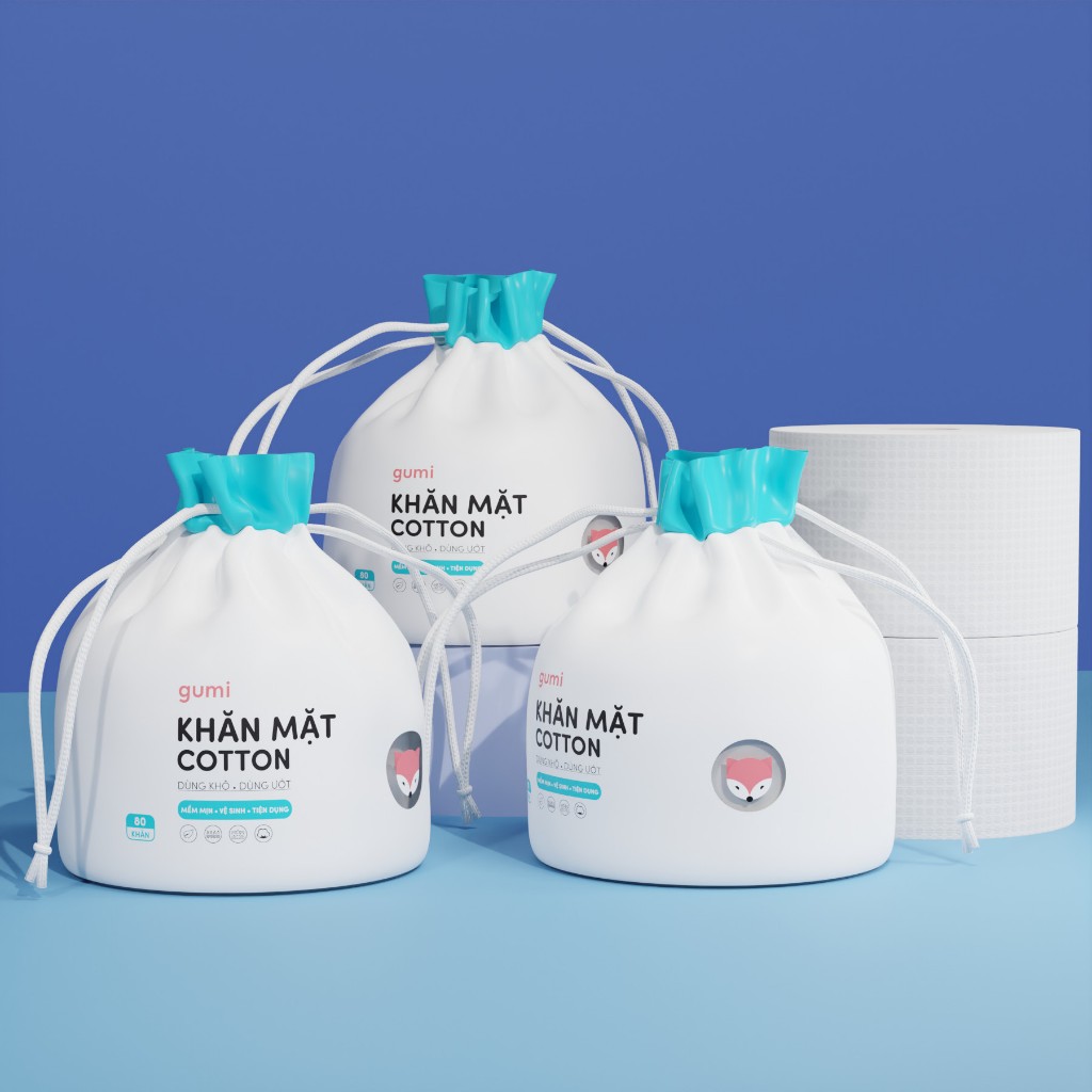 Khăn mặt khô GUMI dùng 1 lần lau khô, lau ướt - Khăn lau mặt dùng một lần