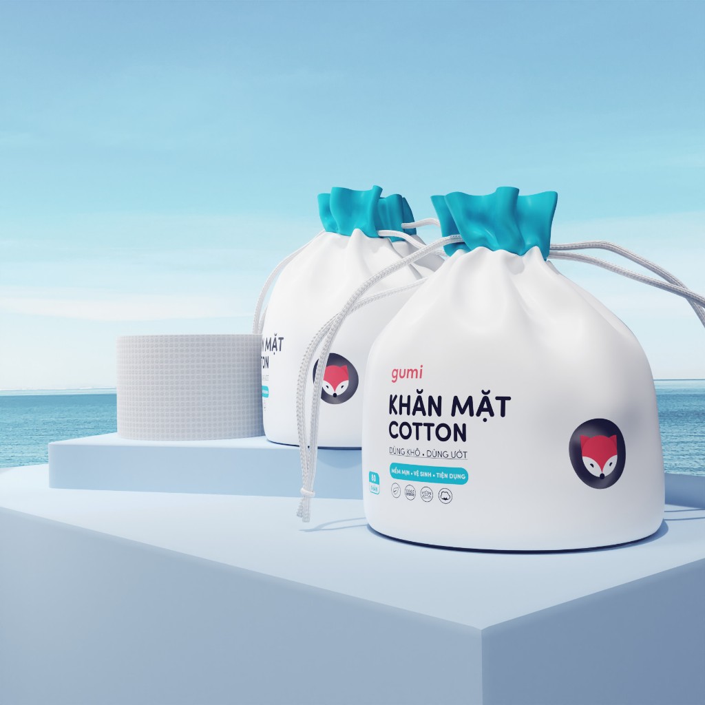 Khăn mặt khô GUMI dùng 1 lần lau khô, lau ướt - Khăn lau mặt dùng một lần