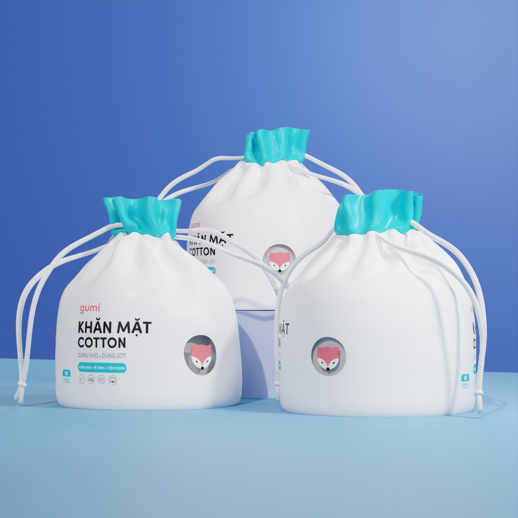 Khăn mặt khô GUMI dùng 1 lần lau khô, lau ướt - Khăn lau mặt dùng một lần