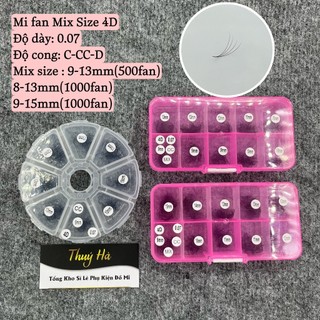 Mi fan Mix 4D dày 0.07_9-13mm(500fan)_8-13mm&9-15mm(1000fan)_mi fan san_dụng cụ nối mi Thúy Hà