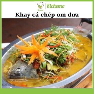 Khay lẩu cá chép om dưa chất liệu inox kèm khay hấp