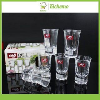 Bộ 6 chén uống rượu 35ml cao cấp Chén ly cốc uống rượu thủy tinh cao cấp dày dặn