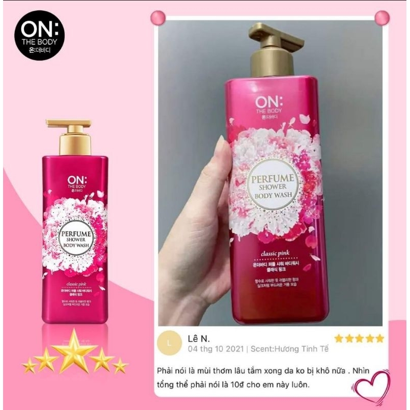 CHÍNH HÃNG Sữa tắm  hương nước hoa On the body Hàn Quốc WHITE PEARL- PEFUME SHOWER 1KG