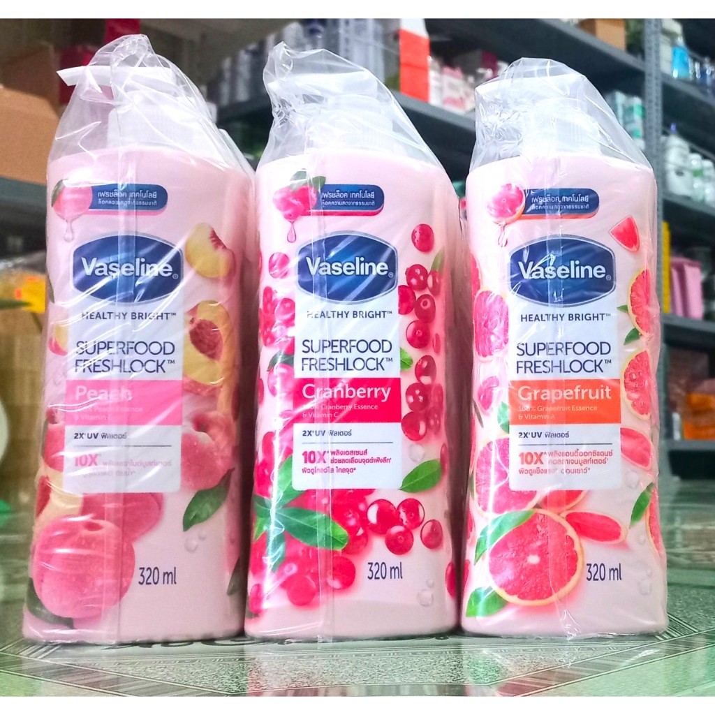 Dưỡng Thể Vaseline 10X Superfood Freshlock 320ml Thái Lan