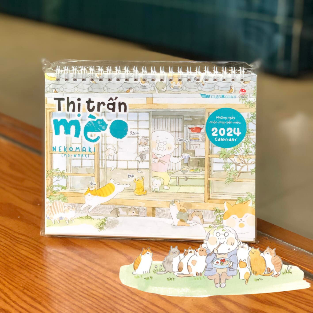 LỊCH ĐỂ BÀN - THỊ TRẤN MÈO 2024 - NXB KIM ĐỒNG
