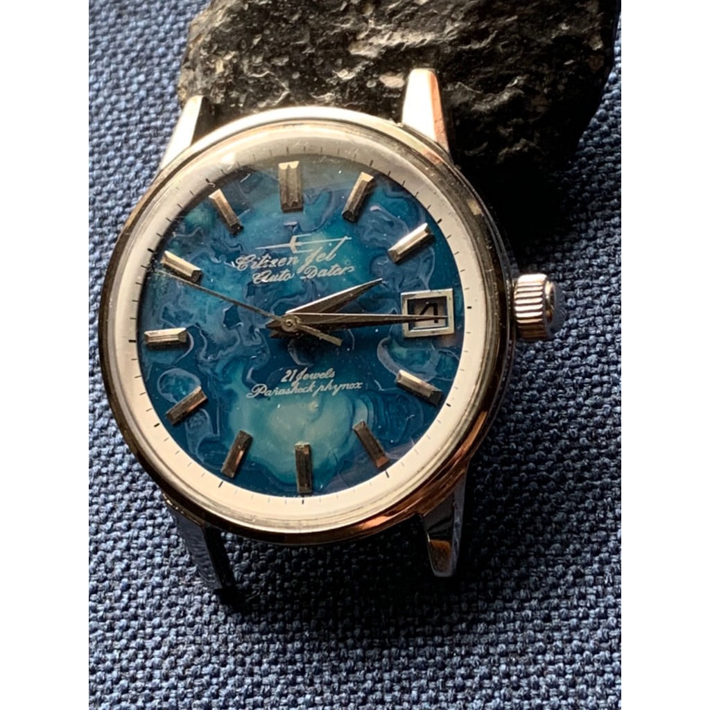 Đồng hồ nam Citizen Jet Auto Data automatic 21 jewels, 1 lịch, máy răng cưa, dây da của Nhật