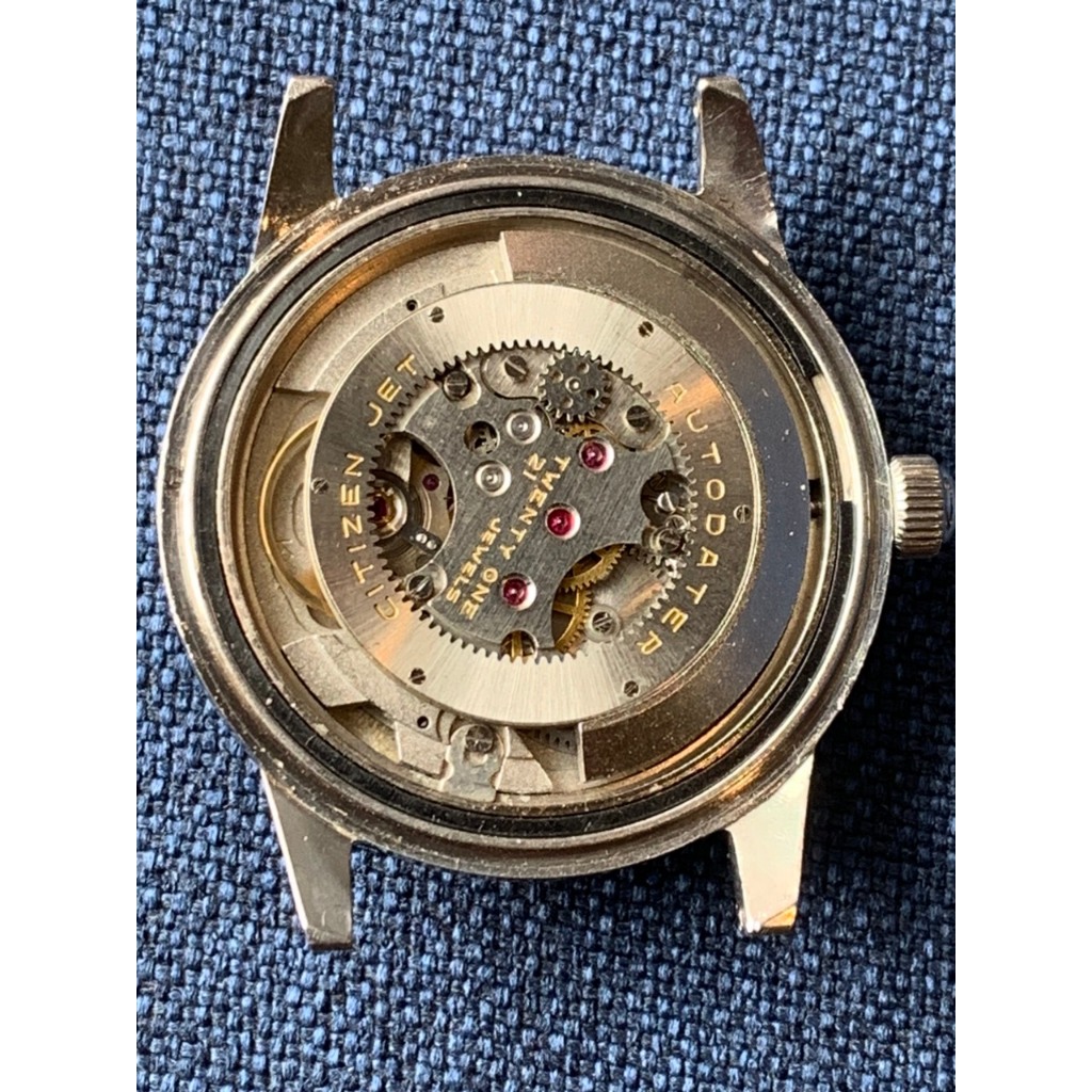 Đồng hồ nam Citizen Jet Auto Data automatic 21 jewels, 1 lịch, máy răng cưa, dây da của Nhật