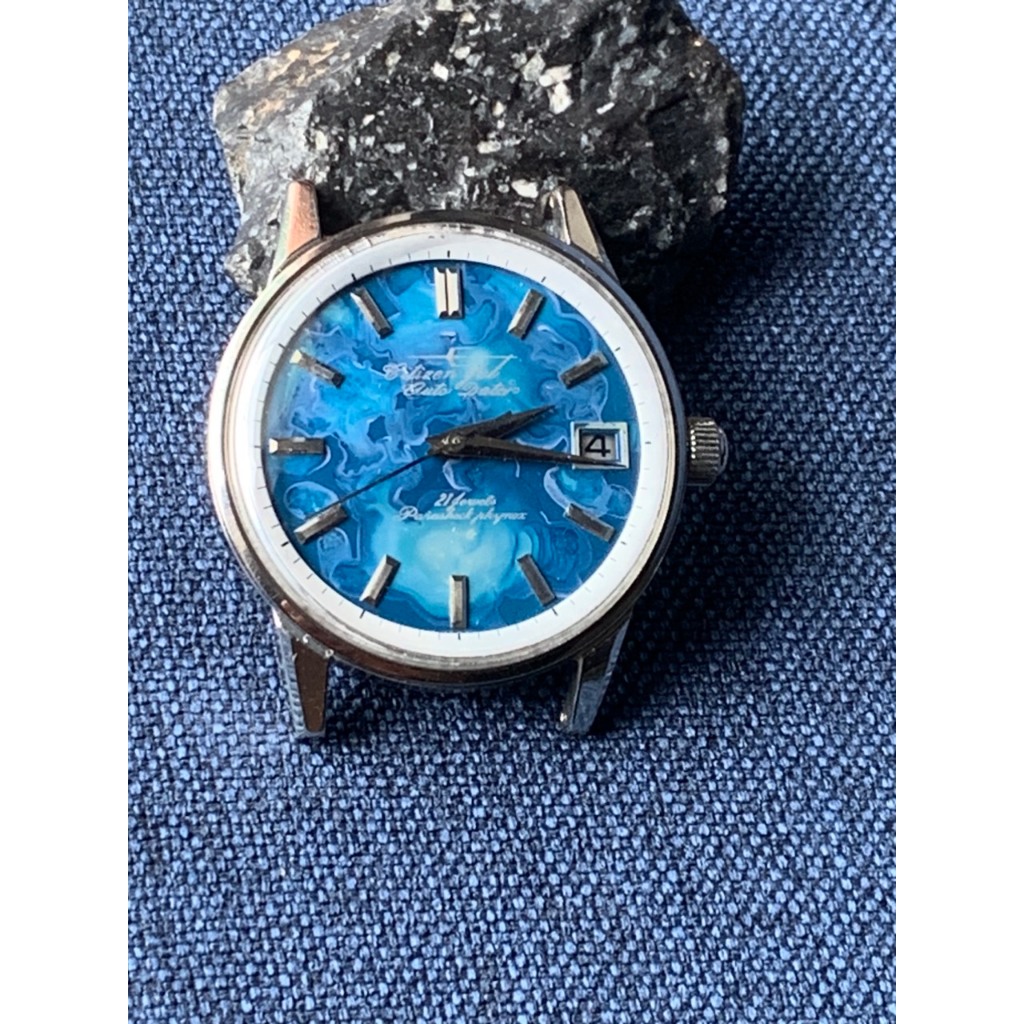 Đồng hồ nam Citizen Jet Auto Data automatic 21 jewels, 1 lịch, máy răng cưa, dây da của Nhật