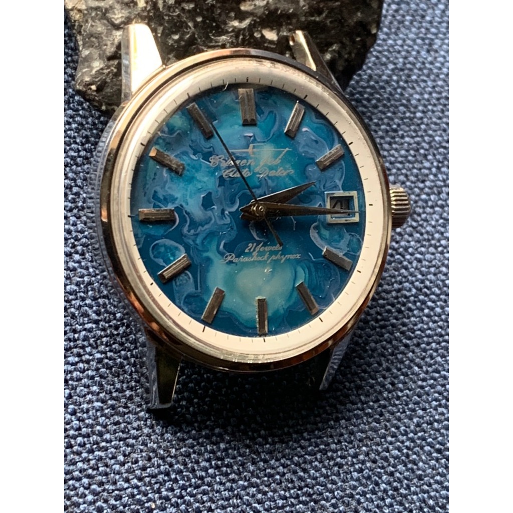 Đồng hồ nam Citizen Jet Auto Data automatic 21 jewels, 1 lịch, máy răng cưa, dây da của Nhật