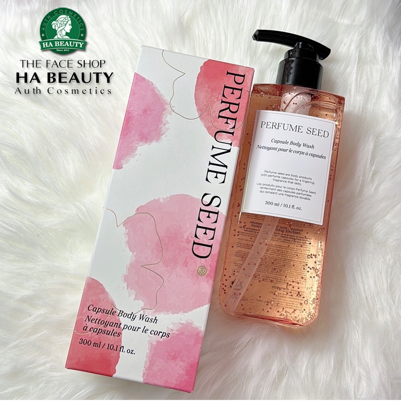 Sữa tắm dưỡng ẩm tốt trắng da thơm hương nước hoa hồng lưu hương lâu The Face Shop Perfume Seed Capsule Body Wash 300ml