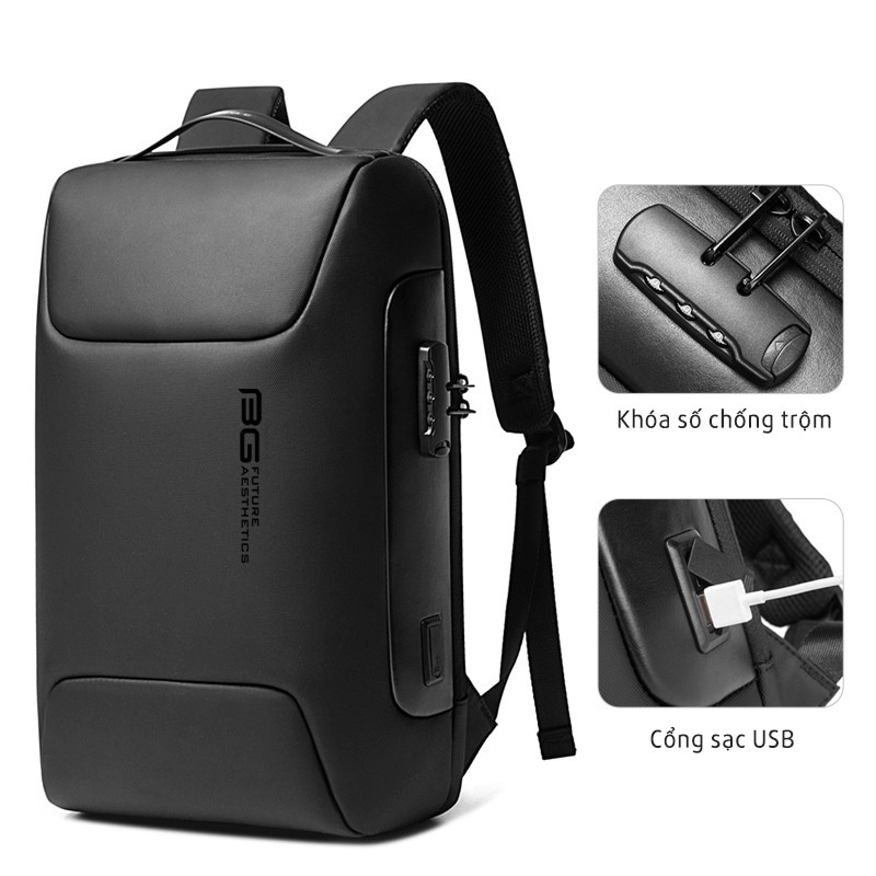 Balo laptop công sở, gaming khóa số chống trộm – 14/15.6 inch – BANGE LockPack V3