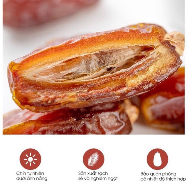 600g Chà là sấy không đường, Chà là sấy nhập khẩu vị ngọt thanh tự nhiên VitaFruit